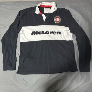 Hollister Black and White Formula 1 polo